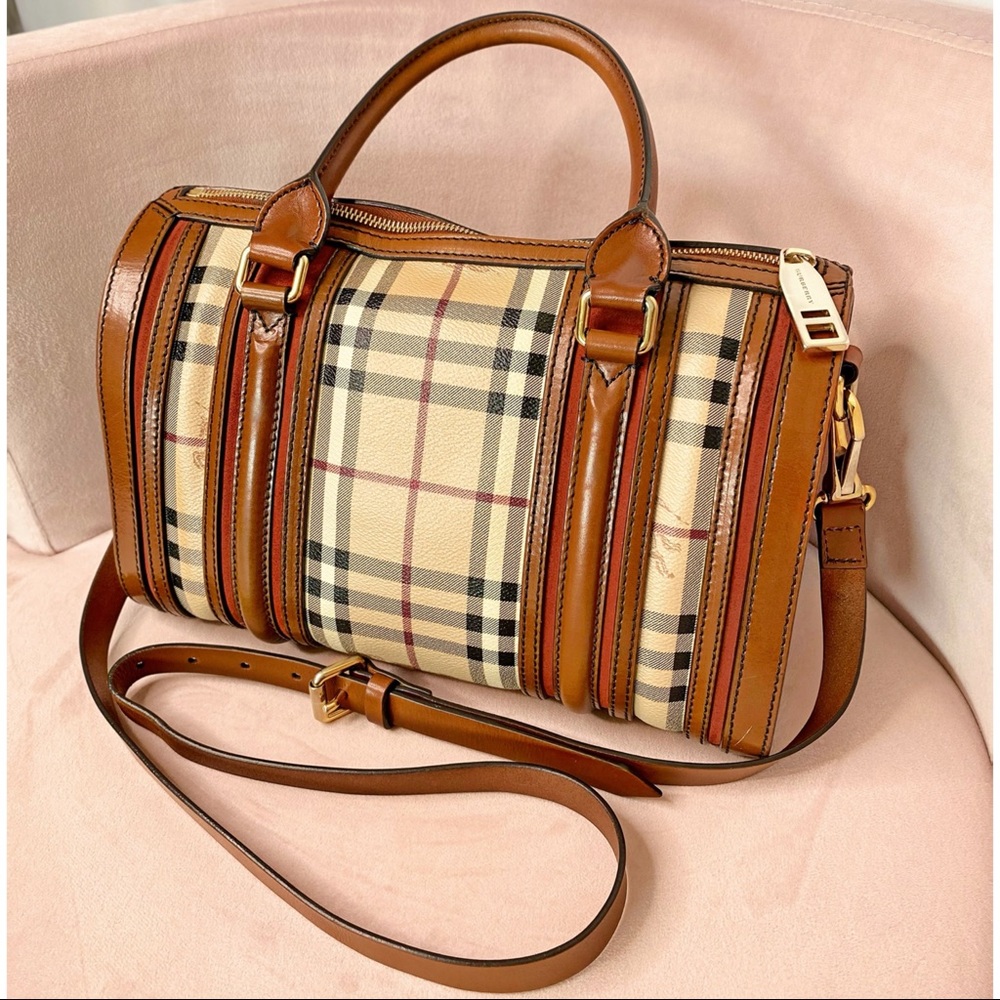 🔥SOLD Burberry Ltd Check Boston Bag / Crossbody